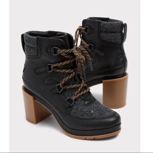 Sorel Blake Waterproof Leather Lace-up Boots Black  NL3306-010 Gorpcore Winter